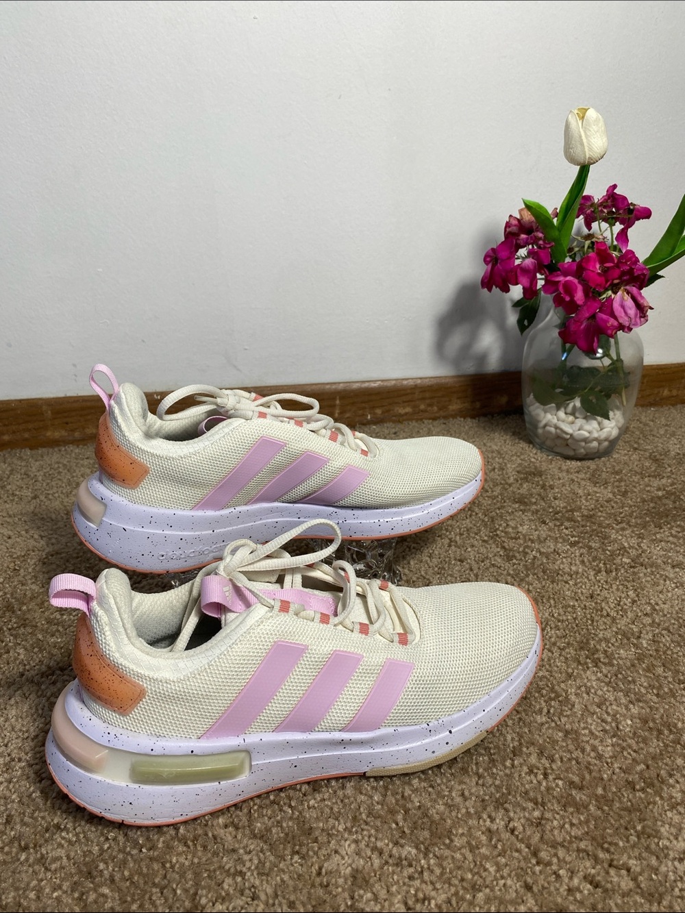 ADIDAS WOMEN'S RACER TR23 SHOES SNEAKER OFF WHITE ORCHID BEIGE SIZE 10 - Picture 10 of 11